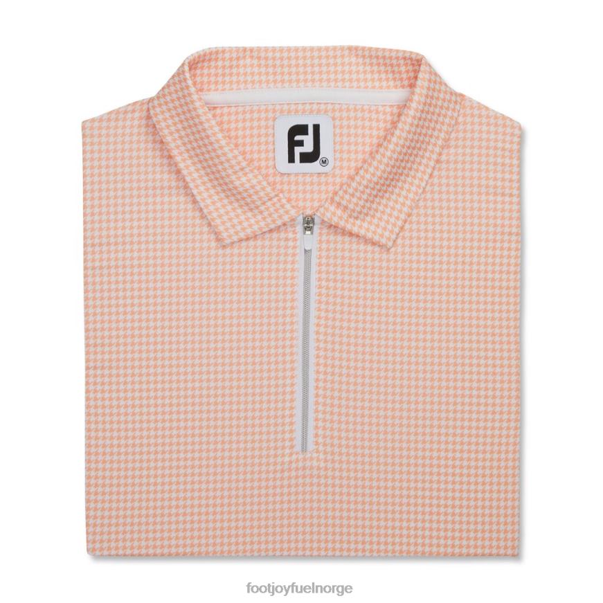 solbeskyttelsesskjorte dame melon houndstooth print R6P2F2378 melon houndstooth print Footjoy