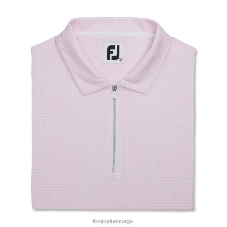 solbeskyttelsesskjorte for kvinner rosa houndstooth print R6P2F2375 rosa houndstooth-trykk Footjoy
