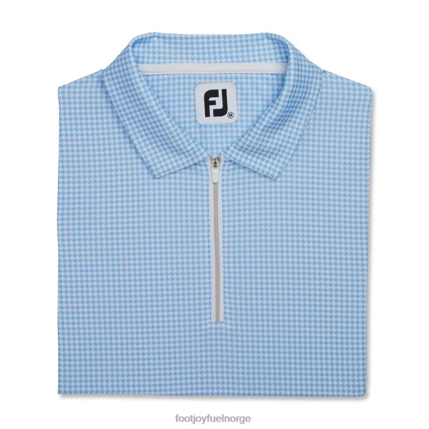 solbeskyttelsesskjorte med blå houndstooth-trykk for kvinner R6P2F2377 blått houndstooth-trykk Footjoy