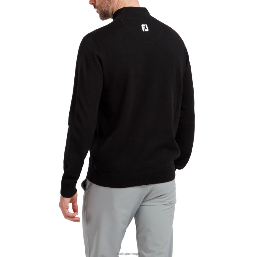 Pullover med halv glidelås i ullblanding svart R6P2F285 svart Footjoy