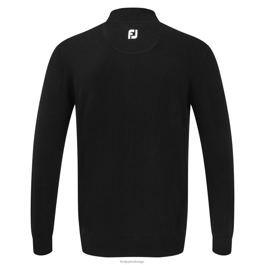 Pullover med halv glidelås i ullblanding svart R6P2F285 svart Footjoy