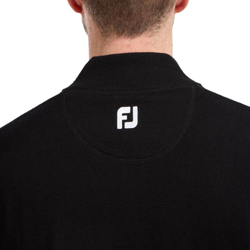 Pullover med halv glidelås i ullblanding svart R6P2F285 svart Footjoy