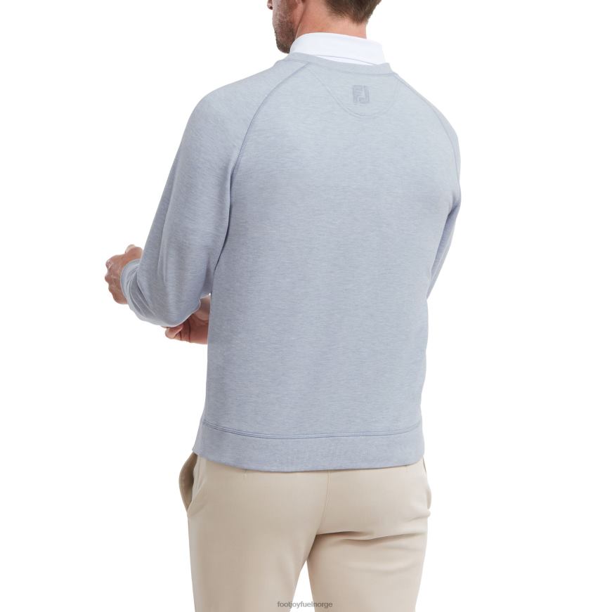 fransk frotté genser med rund hals, grå R6P2F1060 grå Footjoy