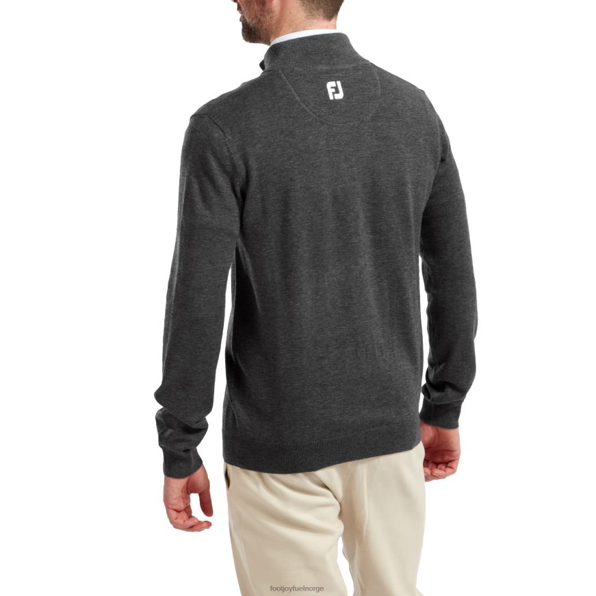genser i lyngkullblanding med halv glidelås R6P2F287 lyngkull Footjoy