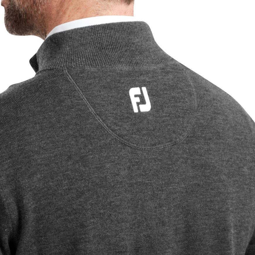 genser i lyngkullblanding med halv glidelås R6P2F287 lyngkull Footjoy
