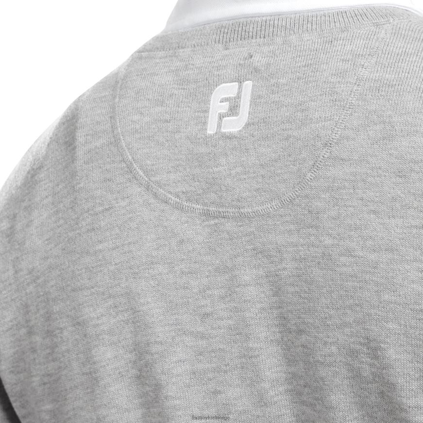 gråmelert ullblanding genser med v-hals R6P2F278 gråmelert Footjoy