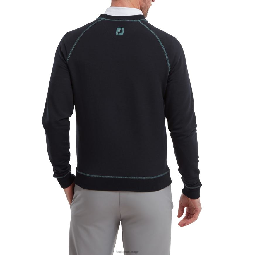 marineblå fransk frotté genser med rund hals R6P2F246 marinen Footjoy