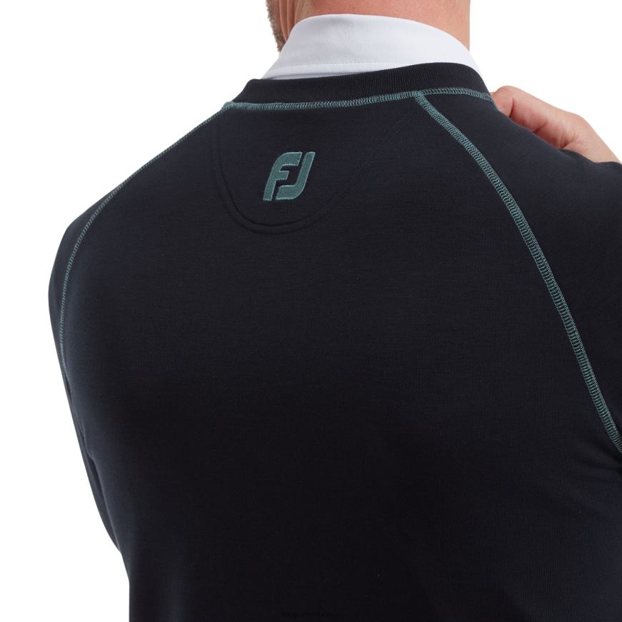 marineblå fransk frotté genser med rund hals R6P2F246 marinen Footjoy