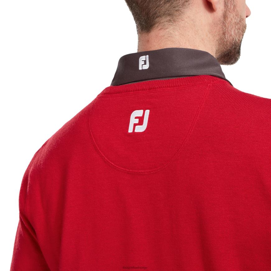 ullblanding v-hals genser rød R6P2F1089 rød Footjoy