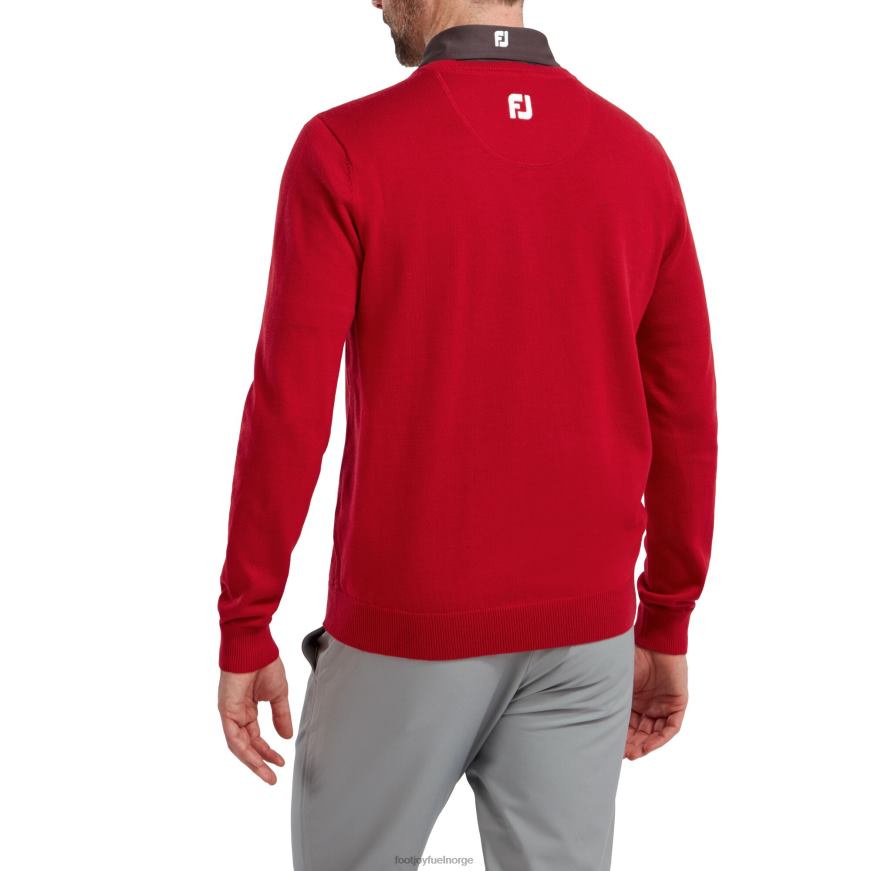 ullblanding v-hals genser rød herre R6P2F277 rød Footjoy