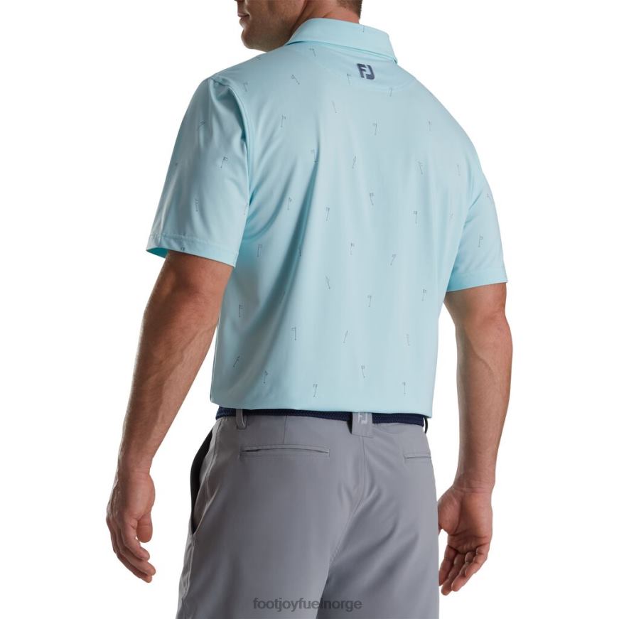asurblå 18 hulls print lisle self krage R6P2F1736 asurblått Footjoy