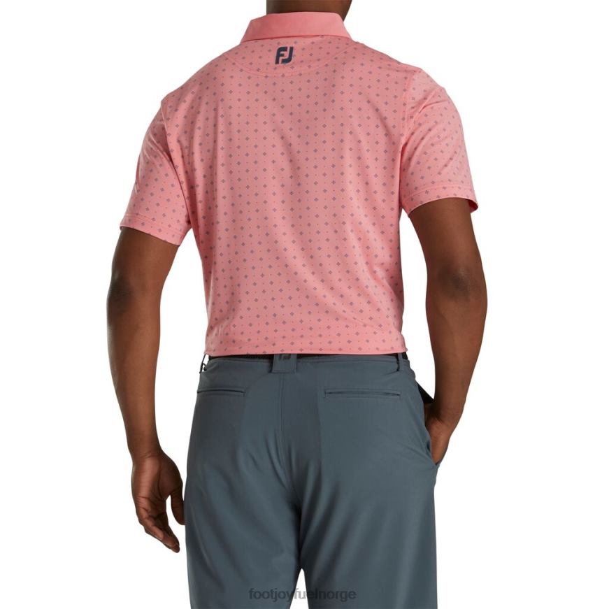 atletic fit deco print selvkrage korallrosa-skifer R6P2F1879 korallrosa-skifer Footjoy