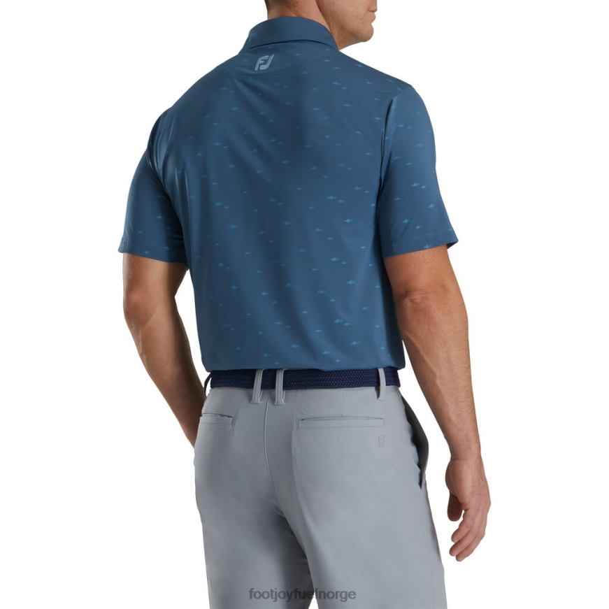 atletic fit school of fish print lisle self collar blekk R6P2F1794 blekk Footjoy