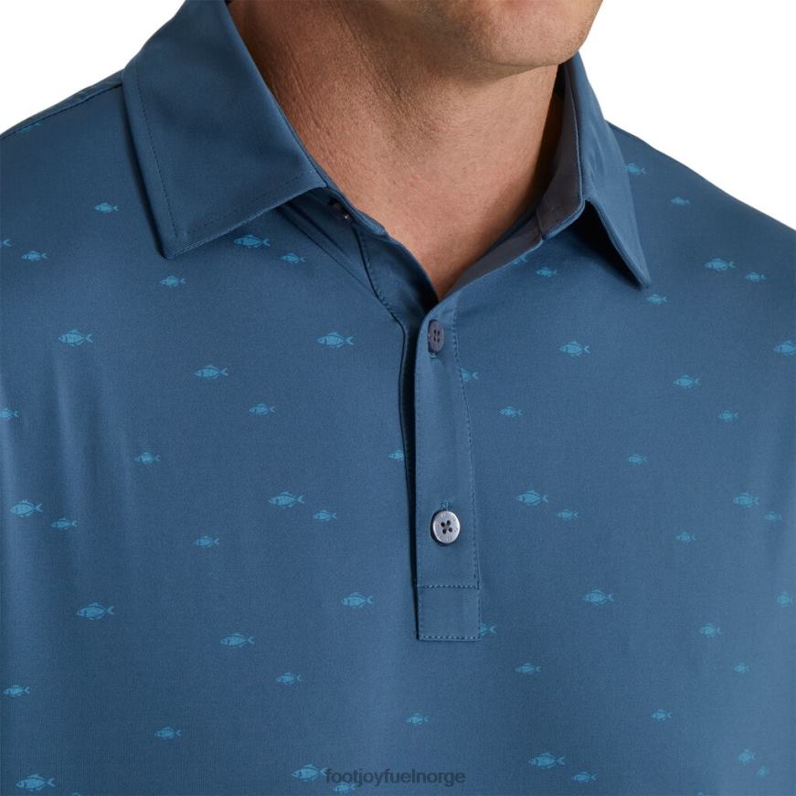 atletic fit school of fish print lisle self collar blekk R6P2F1794 blekk Footjoy