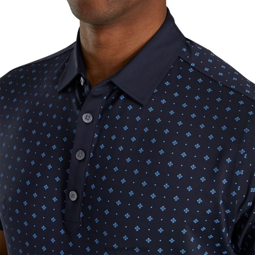 atletisk passform deco print selv krage marine-lagune R6P2F1877 marine-lagune Footjoy