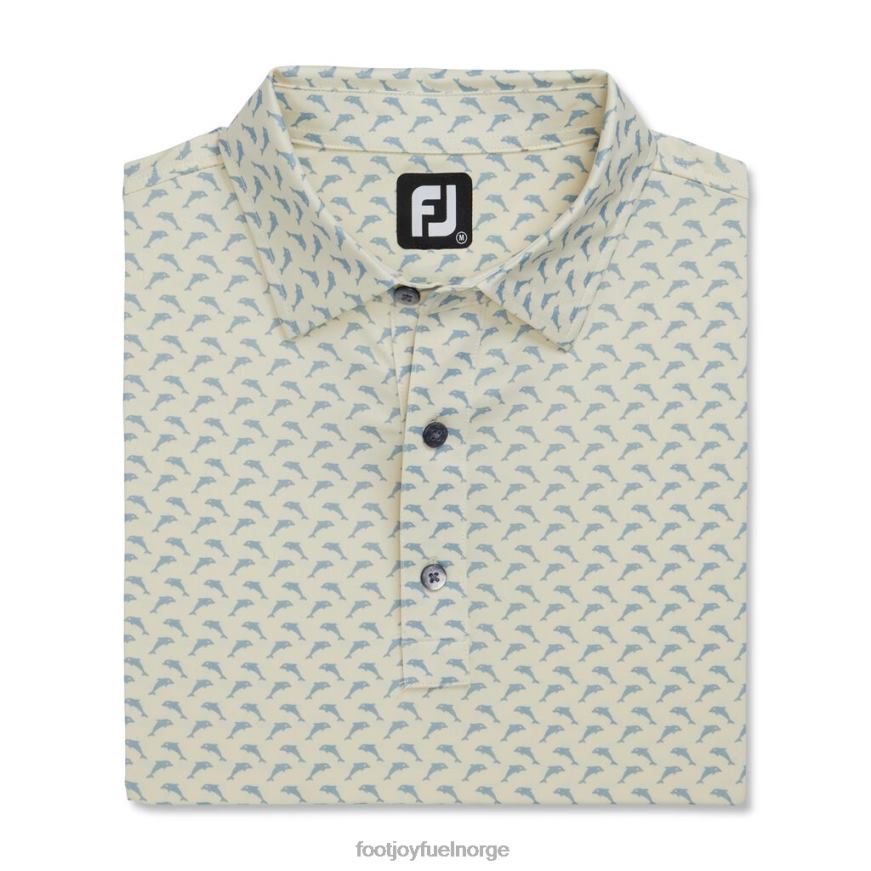 atletisk passform lisle hoppende delfiner print selv krage limonade-due grå R6P2F1793 lemonade-due grå Footjoy