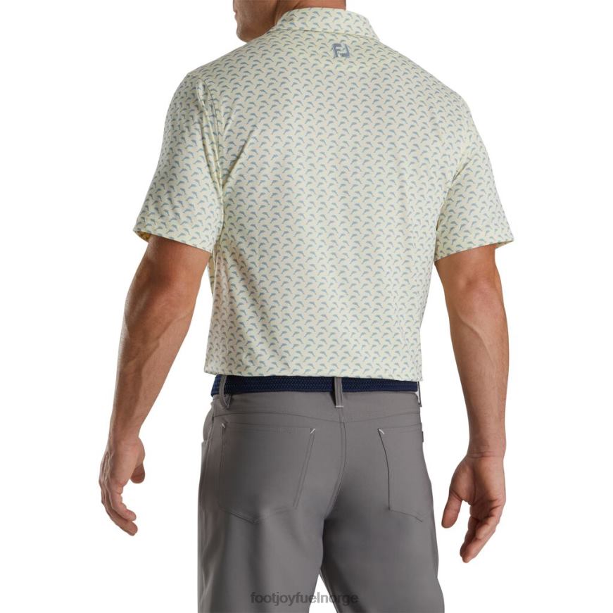 atletisk passform lisle hoppende delfiner print selv krage limonade-due grå R6P2F1793 lemonade-due grå Footjoy
