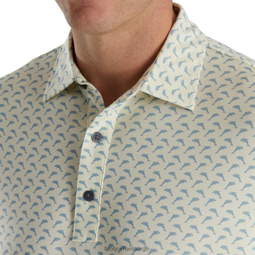 atletisk passform lisle hoppende delfiner print selv krage limonade-due grå R6P2F1793 lemonade-due grå Footjoy