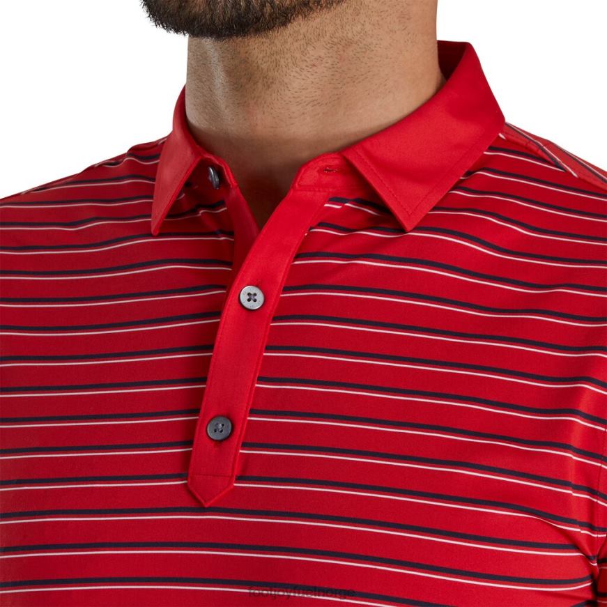 atletisk passform multi-stripe lisle self krage rød R6P2F1799 rød Footjoy