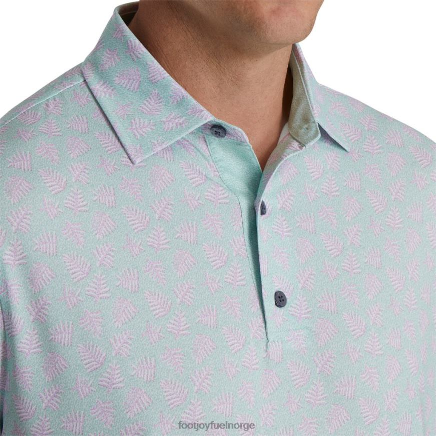 atletisk passform shadow palm print lisle self krage salvie-lavendel R6P2F1788 salvie-lavendel Footjoy