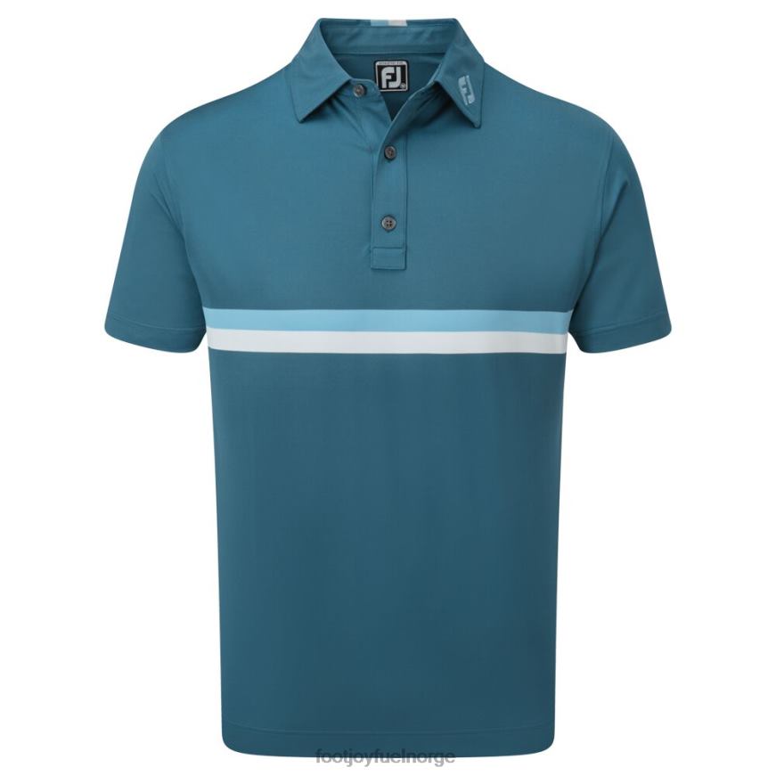 blå-skumring blå-hvit dobbelt brystbånd piké R6P2F918 blå-skumring blå-hvit Footjoy