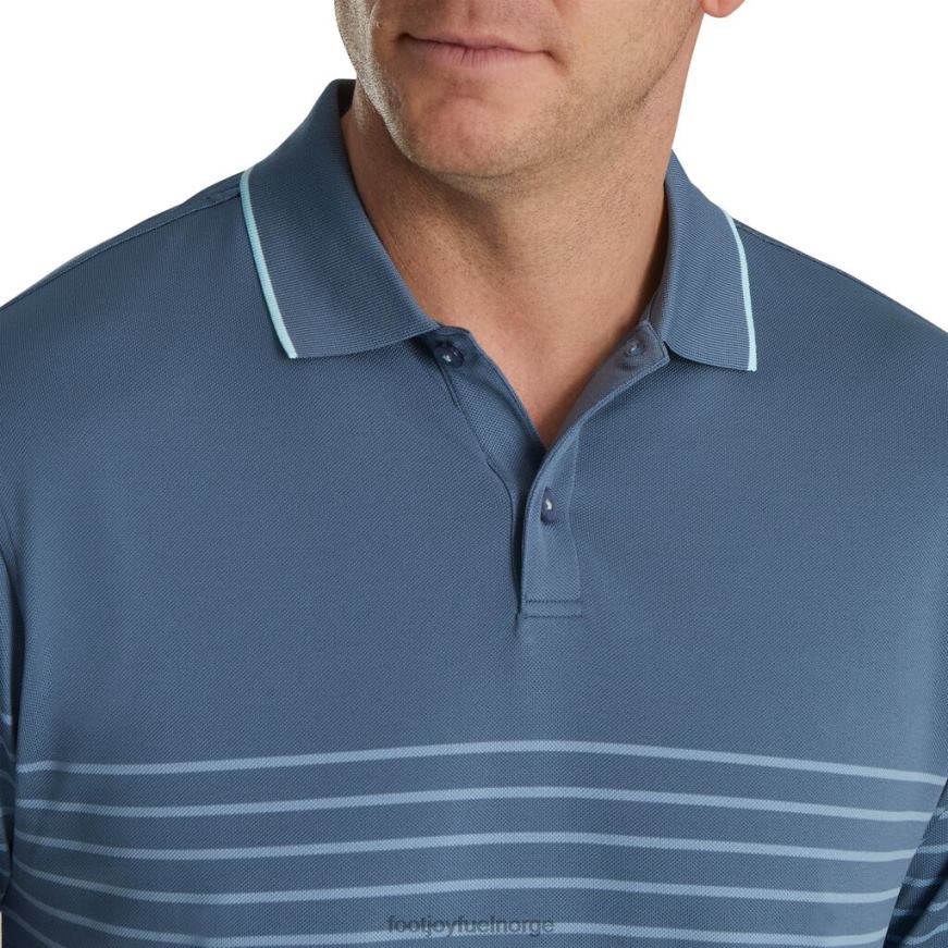bluestone-denim breton stripe stretch pique strikket krage R6P2F1765 blåstein-denim Footjoy