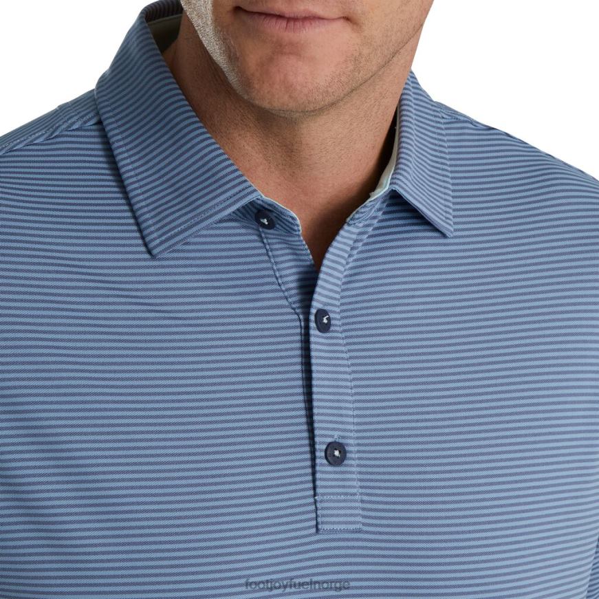 bluestone-denim feeder stripe mix stretch pique self krage R6P2F1767 blåstein-denim Footjoy