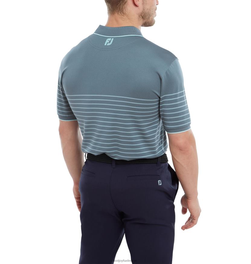 breton stripe pique bluestone-denim-azurblå R6P2F895 blåstein-denim-asurblå Footjoy