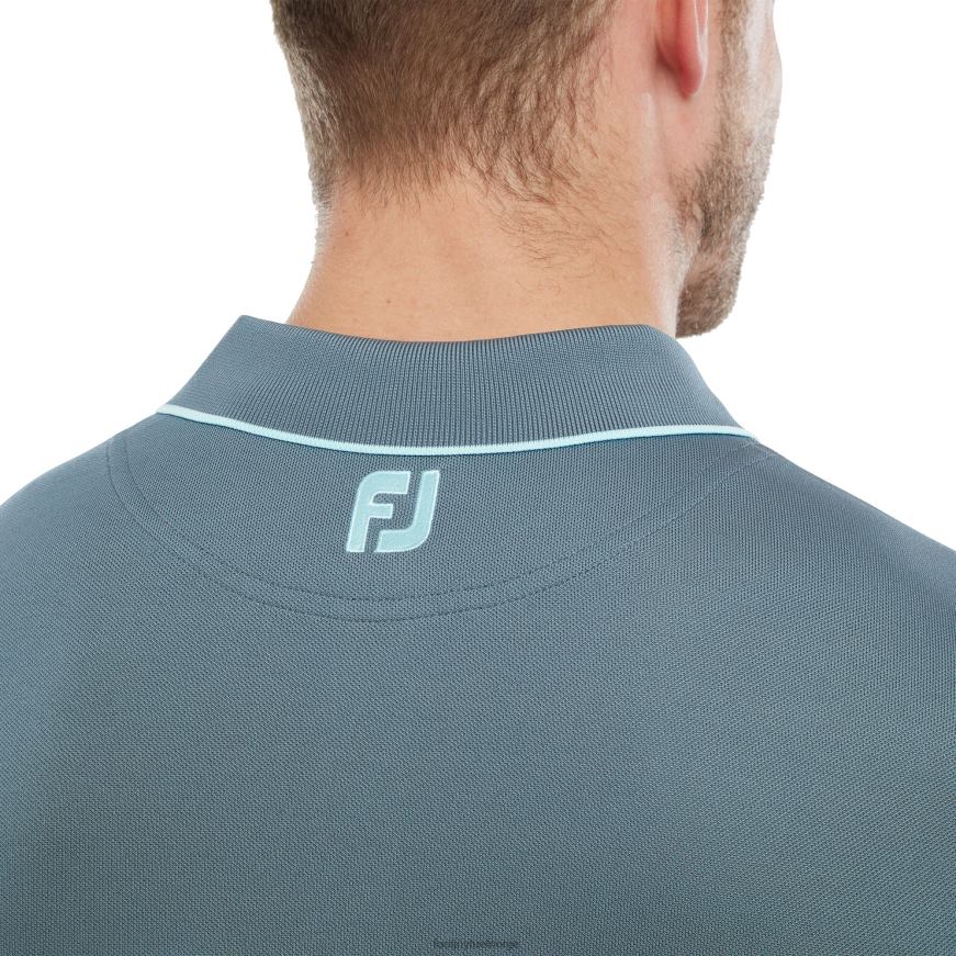 breton stripe pique bluestone-denim-azurblå R6P2F895 blåstein-denim-asurblå Footjoy