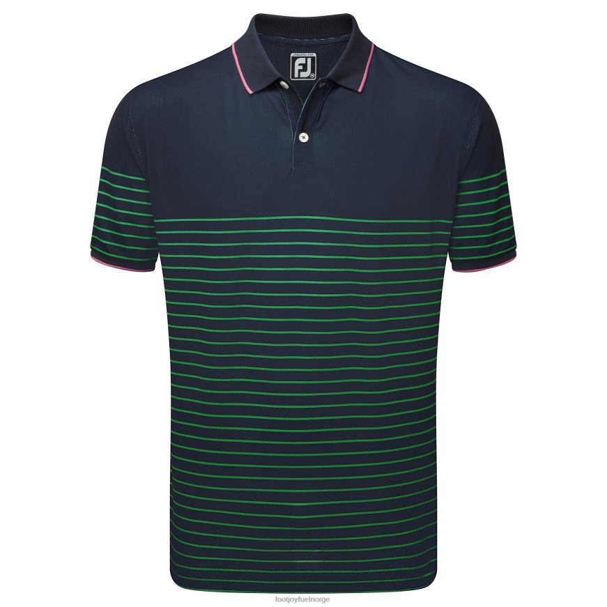 breton stripe pique marine-sjøgrønn-vannmelon R6P2F82 marine-havet grønn-vannmelon Footjoy