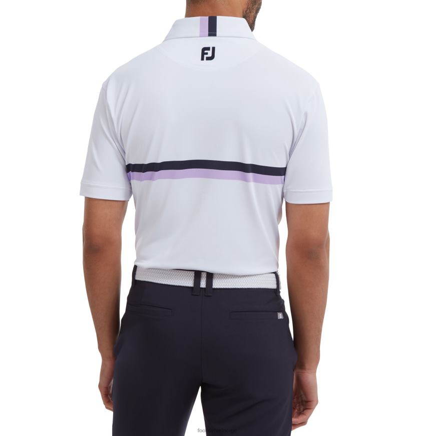 dobbelt brystbånd pique hvit-marine-lavendel R6P2F105 hvit-marine-lavendel Footjoy