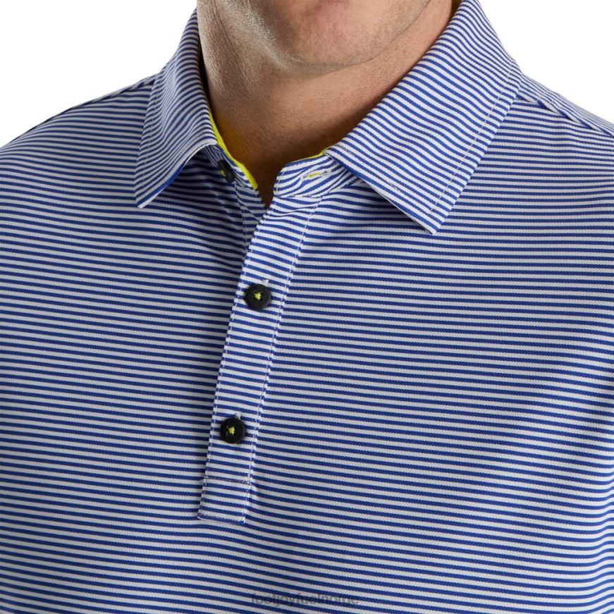 feeder stripe mix stretch pique self krage hav-hvit R6P2F1769 hav-hvit Footjoy