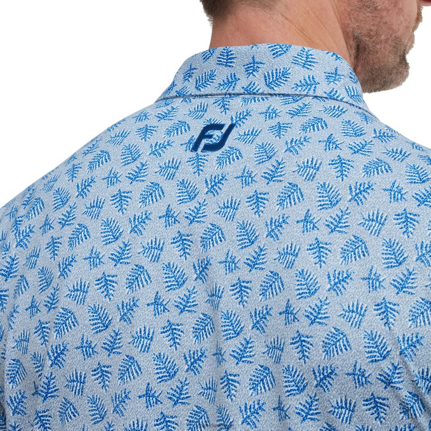 grå-blå skygge palm print pique R6P2F905 grå-blå Footjoy