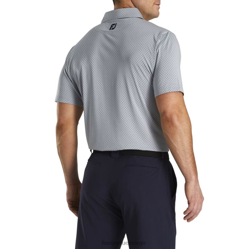 gråmelert stretch lisle dot print selvkrage R6P2F1837 gråmelert Footjoy