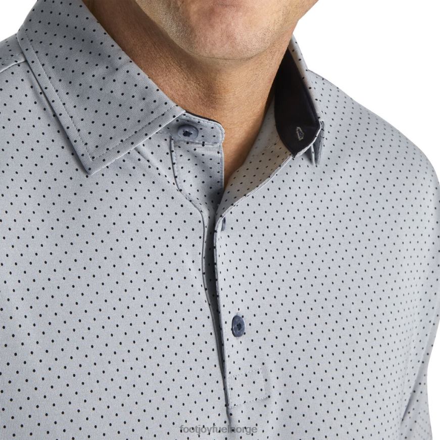 gråmelert stretch lisle dot print selvkrage R6P2F1837 gråmelert Footjoy