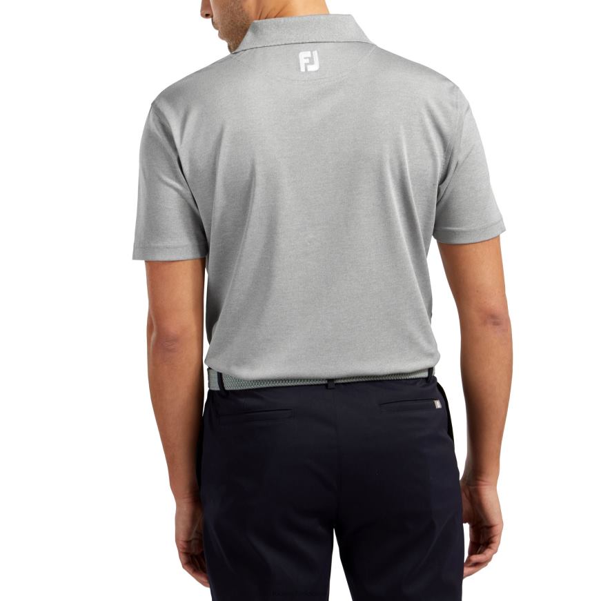 gråmelert stretch pique solid ribbestrikket krage R6P2F158 gråmelert Footjoy