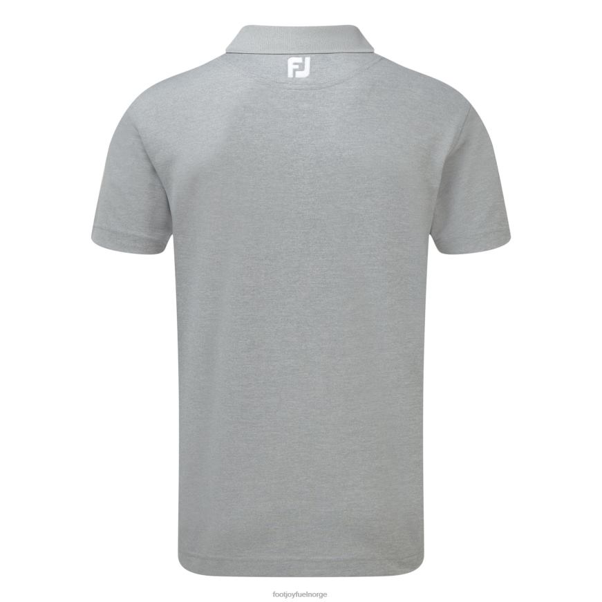 gråmelert stretch pique solid ribbestrikket krage R6P2F158 gråmelert Footjoy
