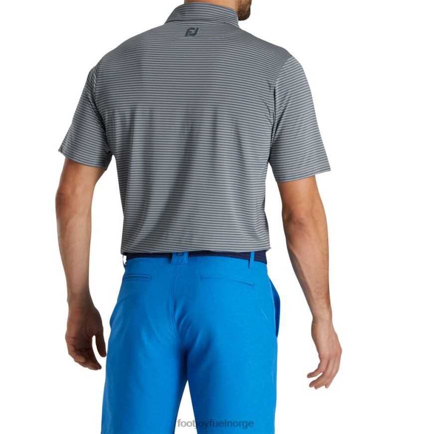 grå-røyk lisle feeder stripe selv krage R6P2F1850 grå-røyk Footjoy
