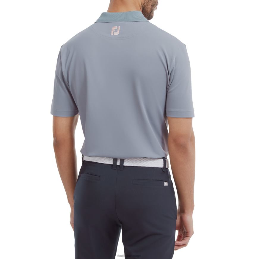 grå-rosa ensfarget piké med stripestolpe R6P2F138 grå-rosa Footjoy