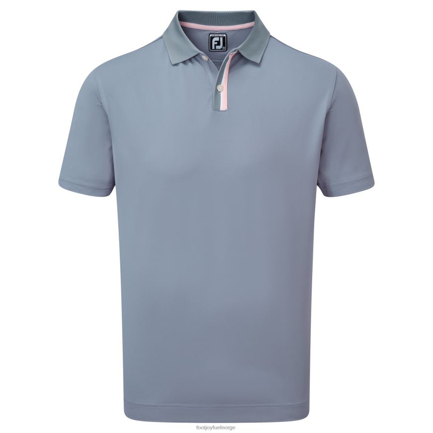grå-rosa ensfarget piké med stripestolpe R6P2F950 grå-rosa Footjoy