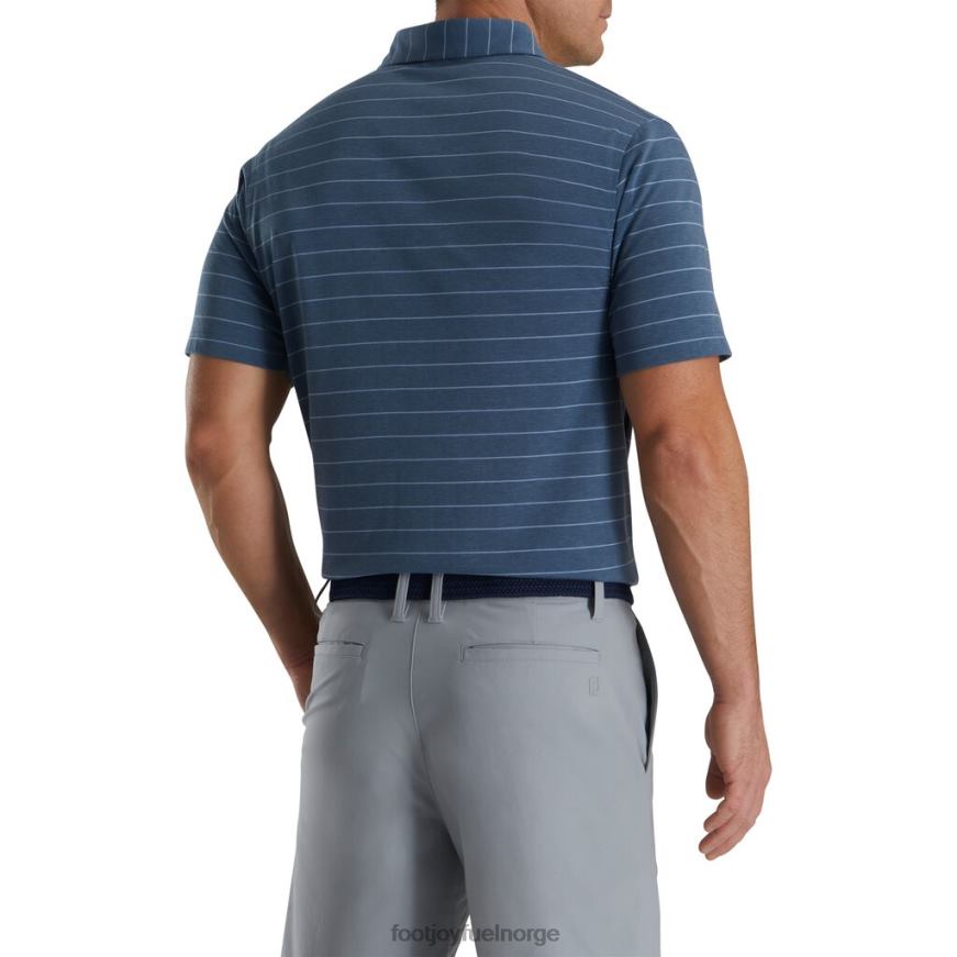 heather storm-river rock atletisk passform åpen stripe jersey selvkrage R6P2F1890 lyng storm-elv stein Footjoy