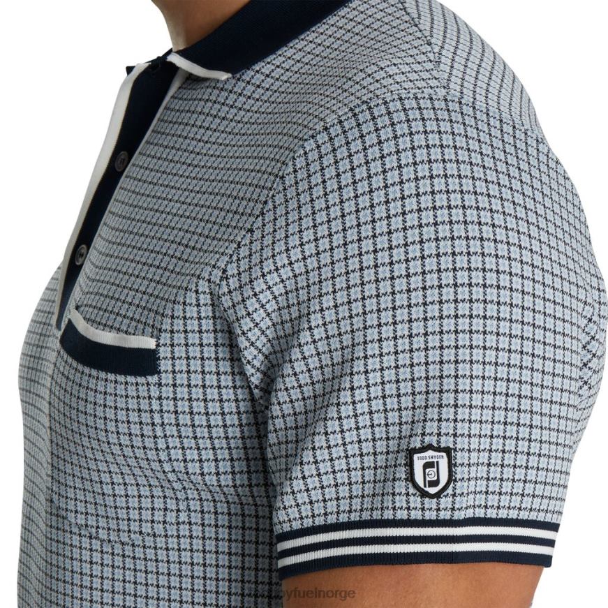 houndstooth genser strikket polo hvit-marine R6P2F2677 hvit-marine Footjoy