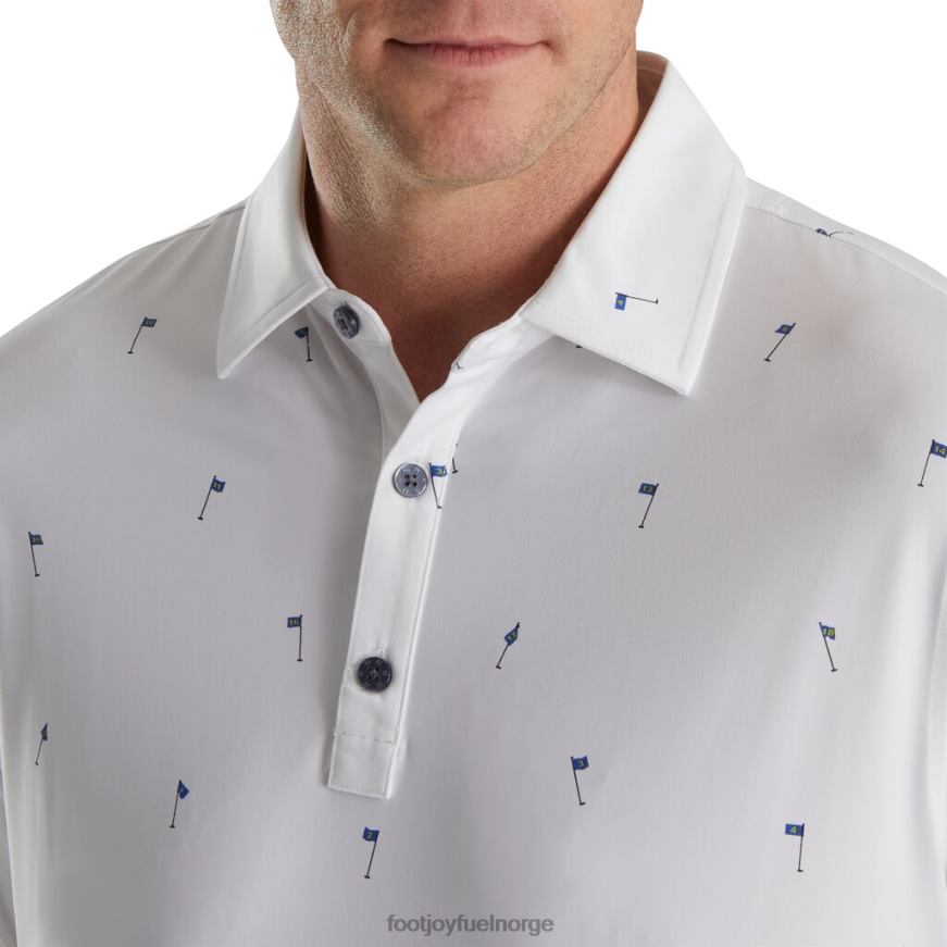 hvit 18 hulls print lisle self krage R6P2F2674 hvit Footjoy