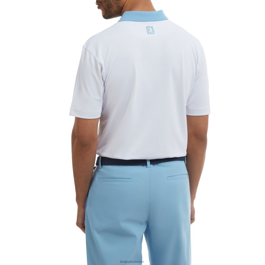 hvit-blå solid med stripe stolpe piké R6P2F137 hvit-blå Footjoy