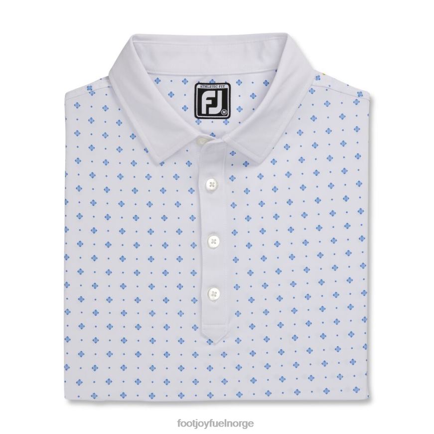 hvit-kongelig atletisk passform deco print selv krage R6P2F1875 hvit-kongelig Footjoy