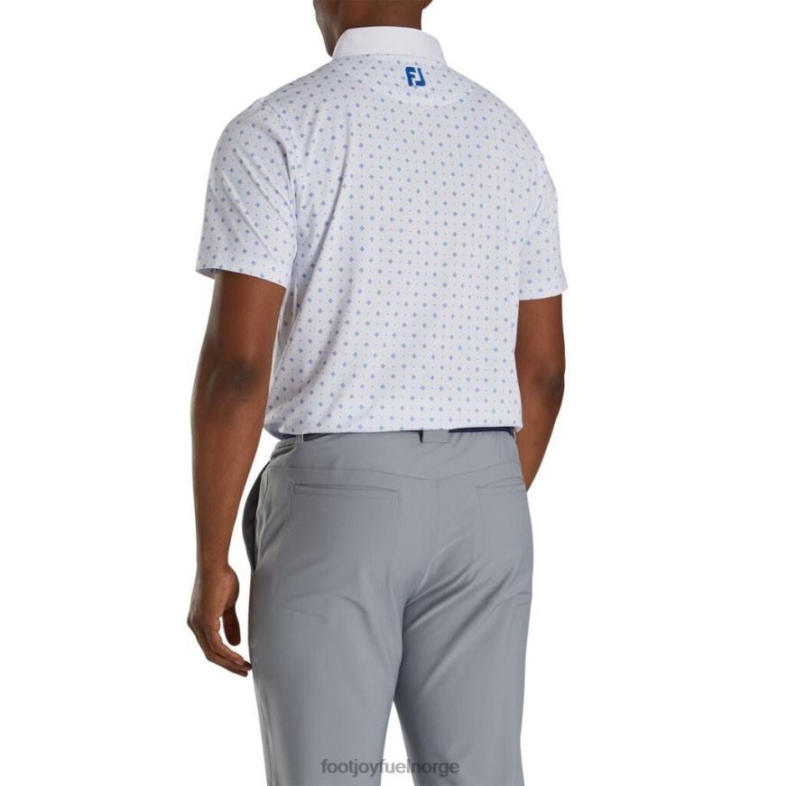 hvit-kongelig atletisk passform deco print selv krage R6P2F1875 hvit-kongelig Footjoy