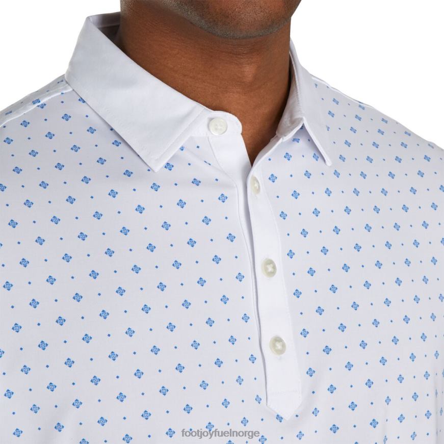hvit-kongelig atletisk passform deco print selv krage R6P2F1875 hvit-kongelig Footjoy