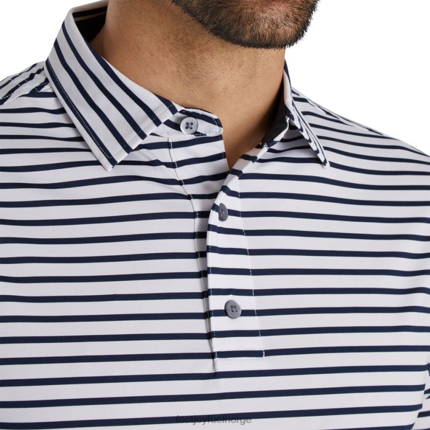 hvit-marine lisle 2 farge stripe selv krage R6P2F1923 hvit-marine Footjoy