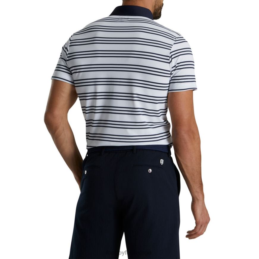 hvit-marine stripe piké stripe polo R6P2F2685 hvit-marine stripe Footjoy