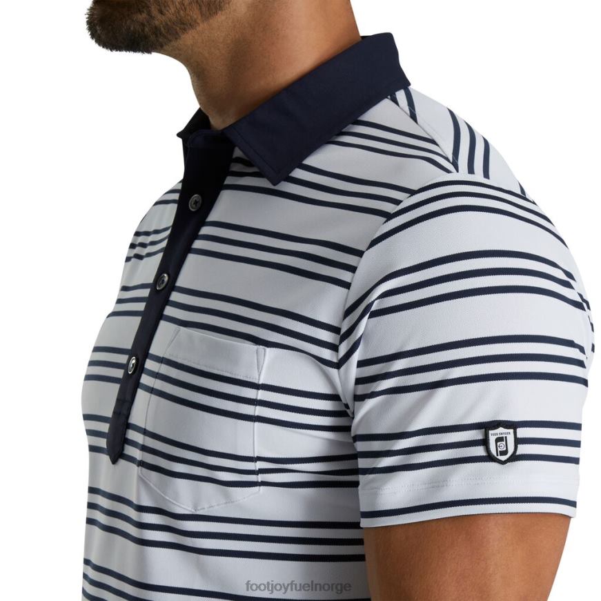 hvit-marine stripe piké stripe polo R6P2F2685 hvit-marine stripe Footjoy